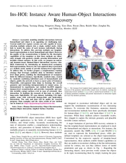 Ins-HOI: Instance Aware Human-Object Interactions Recovery