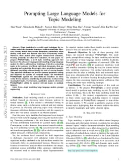 Prompting Large Language Models for Topic Modeling