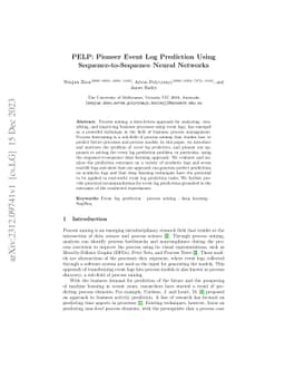 PELP: Pioneer Event Log Prediction Using Sequence-to-Sequence Neural
  Networks
