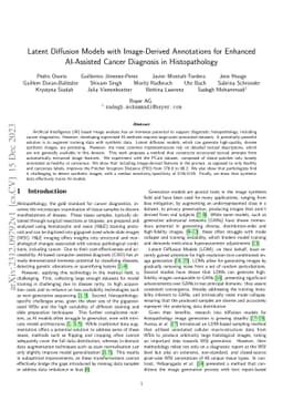 Latent Diffusion Models with Image-Derived Annotations for Enhanced
  AI-Assisted Cancer Diagnosis in Histopathology