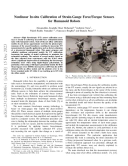 Nonlinear In-situ Calibration of Strain-Gauge Force/Torque Sensors for
  Humanoid Robots