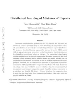 Distributed Learning of Mixtures of Experts