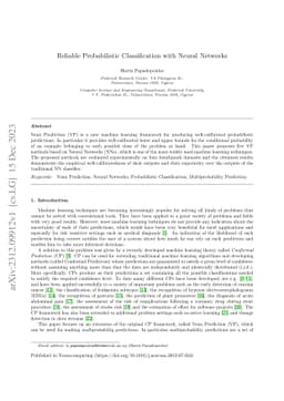 Reliable Probabilistic Classification with Neural Networks