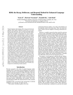 RDR: the Recap, Deliberate, and Respond Method for Enhanced Language
  Understanding