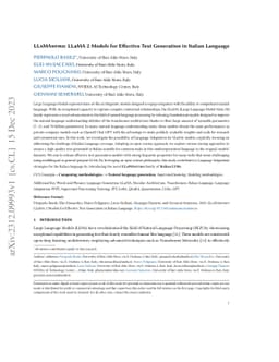 LLaMAntino: LLaMA 2 Models for Effective Text Generation in Italian
  Language
