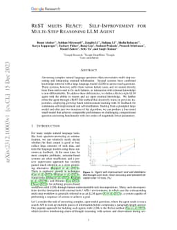 ReST meets ReAct: Self-Improvement for Multi-Step Reasoning LLM Agent