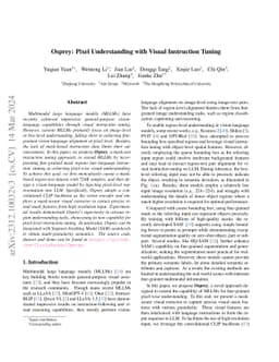 Osprey: Pixel Understanding with Visual Instruction Tuning