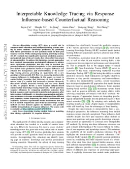 Interpretable Knowledge Tracing via Response Influence-based
  Counterfactual Reasoning