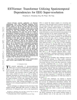 ESTformer: Transformer Utilizing Spatiotemporal Dependencies for Electroencaphalogram Super-resolution