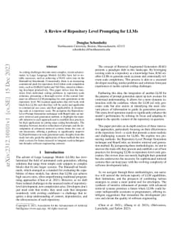 A Review of Repository Level Prompting for LLMs