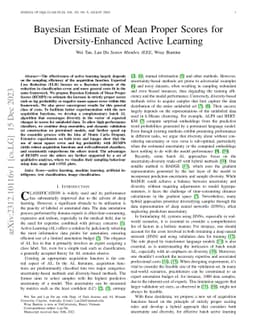 Bayesian Estimate of Mean Proper Scores for Diversity-Enhanced Active
  Learning
