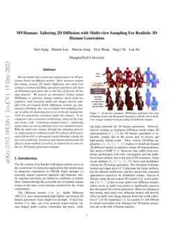 MVHuman: Tailoring 2D Diffusion with Multi-view Sampling For Realistic
  3D Human Generation