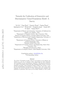 Towards the Unification of Generative and Discriminative Visual
  Foundation Model: A Survey