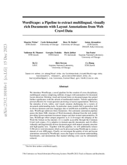 WordScape: a Pipeline to extract multilingual, visually rich Documents
  with Layout Annotations from Web Crawl Data