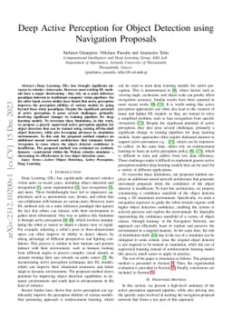 Deep Active Perception for Object Detection using Navigation Proposals