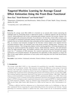 Targeted Machine Learning for Average Causal Effect Estimation Using the
  Front-Door Functional