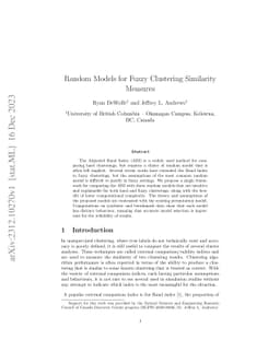 Random Models for Fuzzy Clustering Similarity Measures