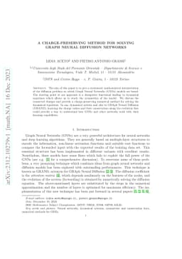 A charge-preserving method for solving graph neural diffusion networks