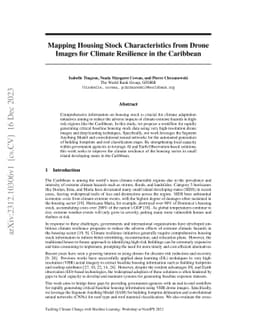 Mapping Housing Stock Characteristics from Drone Images for Climate
  Resilience in the Caribbean