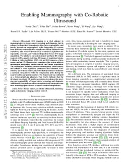 Enabling Mammography with Co-Robotic Ultrasound