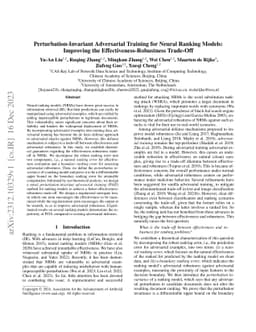 Perturbation-Invariant Adversarial Training for Neural Ranking Models:
  Improving the Effectiveness-Robustness Trade-Off