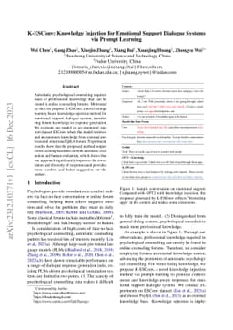 K-ESConv: Knowledge Injection for Emotional Support Dialogue Systems via
  Prompt Learning