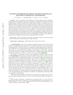 Bayesian experimental design for head imaging by electrical impedance
  tomography