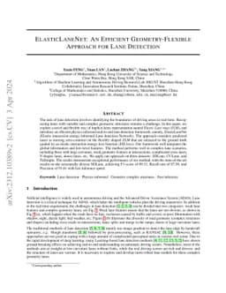 ElasticLaneNet: An Efficient Geometry-Flexible Approach for Lane
  Detection