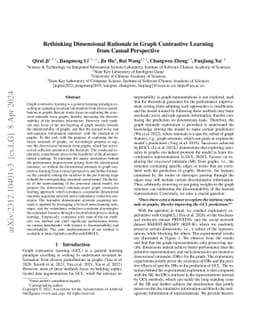 Rethinking Dimensional Rationale in Graph Contrastive Learning from
  Causal Perspective