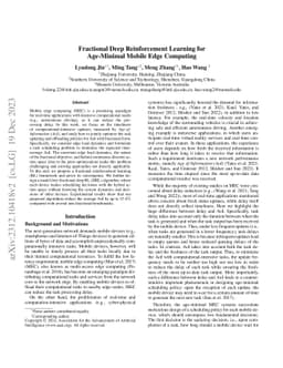 Fractional Deep Reinforcement Learning for Age-Minimal Mobile Edge
  Computing