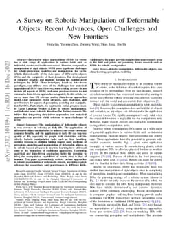 A Survey on Robotic Manipulation of Deformable Objects: Recent Advances,
  Open Challenges and New Frontiers