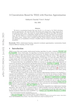 A Concentration Bound for TD(0) with Function Approximation