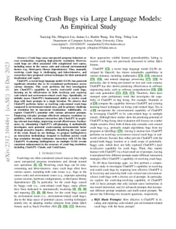 Resolving Crash Bugs via Large Language Models: An Empirical Study