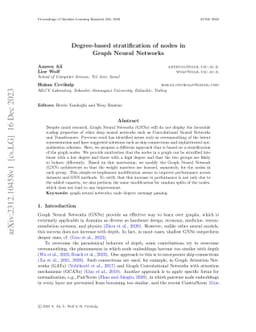 Degree-based stratification of nodes in Graph Neural Networks