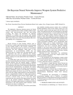 Do Bayesian Neural Networks Improve Weapon System Predictive
  Maintenance?