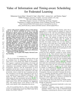 Value of Information and Timing-aware Scheduling for Federated Learning