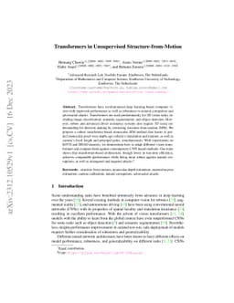 Transformers in Unsupervised Structure-from-Motion