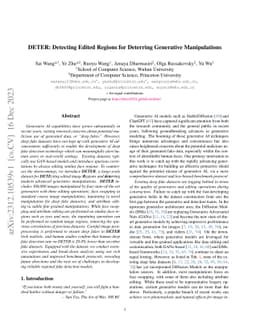 DETER: Detecting Edited Regions for Deterring Generative Manipulations