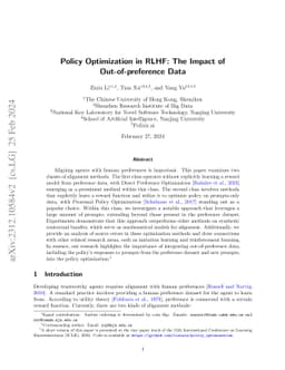 Policy Optimization in RLHF: The Impact of Out-of-preference Data