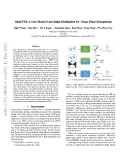 DistilVPR: Cross-Modal Knowledge Distillation for Visual Place
  Recognition