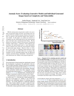 Anomaly Score: Evaluating Generative Models and Individual Generated
  Images based on Complexity and Vulnerability