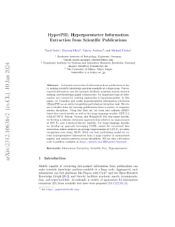 HyperPIE: Hyperparameter Information Extraction from Scientific
  Publications