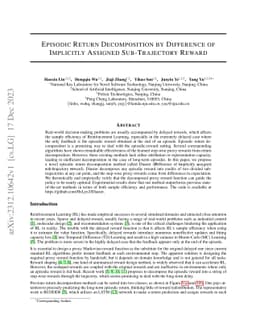 Episodic Return Decomposition by Difference of Implicitly Assigned
  Sub-Trajectory Reward