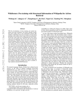 Wikiformer: Pre-training with Structured Information of Wikipedia for
  Ad-hoc Retrieval