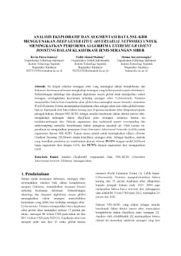 Analisis Eksploratif Dan Augmentasi Data NSL-KDD Menggunakan Deep
  Generative Adversarial Networks Untuk Meningkatkan Performa Algoritma Extreme
  Gradient Boosting Dalam Klasifikasi Jenis Serangan Siber