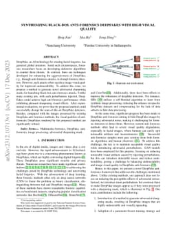 Synthesizing Black-box Anti-forensics DeepFakes with High Visual Quality