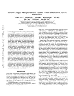 Towards Compact 3D Representations via Point Feature Enhancement Masked
  Autoencoders