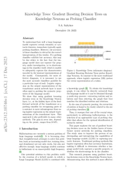 Knowledge Trees: Gradient Boosting Decision Trees on Knowledge Neurons
  as Probing Classifier