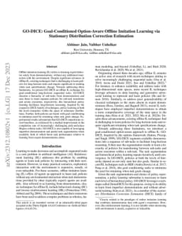GO-DICE: Goal-Conditioned Option-Aware Offline Imitation Learning via
  Stationary Distribution Correction Estimation