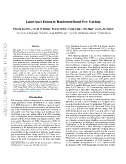 Latent Space Editing in Transformer-Based Flow Matching